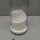 Johehe Toothbrush Organizer with Cover,3 Slots for Bathroom Toothbrush Holders with Lid,Dustproof Design,Rotating Holder,Ideal Makeup Brushes Holder for Bathroom Countertop Organization and Storage