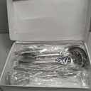 15PCS Cooking Utensils Set - 304 Stainless Steel Kitchen Utensils Set, Metal Cooking Tools & Serving Utensils, Potato Masher, Whisk, Turner, Serving Spoon, Fork, Tongs, Skimmer, Ladle, Dishwasher Safe