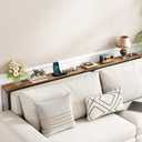 Kitstorack Narrow Console Table Behind Sofa Couch, Design with Adjustable Height (25"-33") & Power Outlets, Small Entryway Table - 5.9" D x 39.4 " L, Rustic Brown