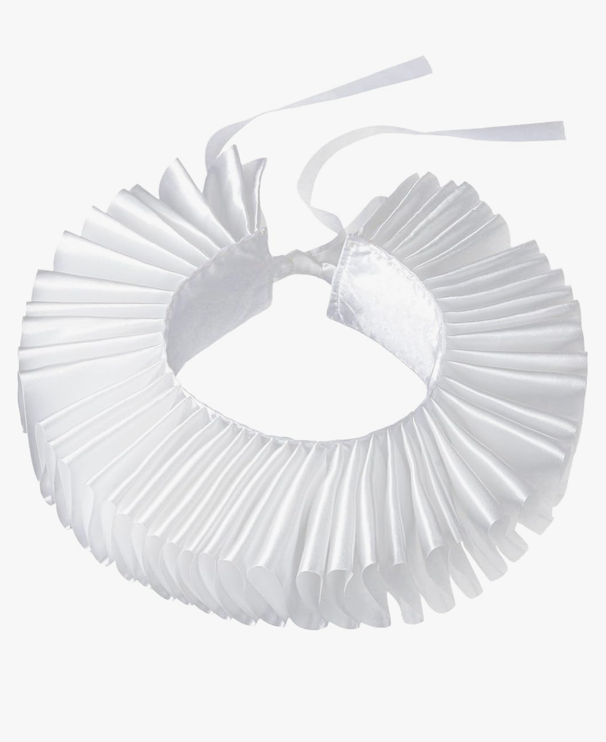 DUNHAO COS Elizabethan Neck Ruff Ruffle Collar Clown Collar Renaissance Costume Accessory