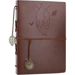 Photo Album 4x6 160 Photos, Leather Photo Albums with Writing Space With 30 Writing Paper, Travel Family Wedding Kids Graduation Ultrasound Baby Picture Album Scrapbook Photo Album (holding hands)