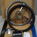 ForeverSharp Black Steering Wheel 14 Inch Aluminum with Chevy Installation Adapter and Horn