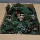 SHareconn 9FT Prelit Christmas Garland Decorations with Multi-Color LED Lights, Battery-Operated Timer, Lighted Garland with Ball Poinsettia for Mantle Table Fireplace Stairs Railing Indoor Decor (9FT-Champagne gold)