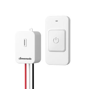 DEWENWILS Wireless Light Switch and Receiver Kit, 15A/1800W High Power, No Wiring, Magnetic Handheld Remote Control, 100FT Range, Programmable & Expandable, for Ceiling Lights, Fans, Lamps