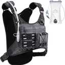 Running Vest with 2L Water Bladder, Hydration Backpack, USA Original Patent, Lightweight Hydration Pack with Gear Holder, Reflective Chest Pack for Men Women for Marathon (Medium-Large, Black Camo)