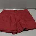 AWULIFFAN Womens Casual High Waist Shorts Relaxed Fit Rolled Hem Summer Shorts with Pockets 2025(Wine Red,X-Large)