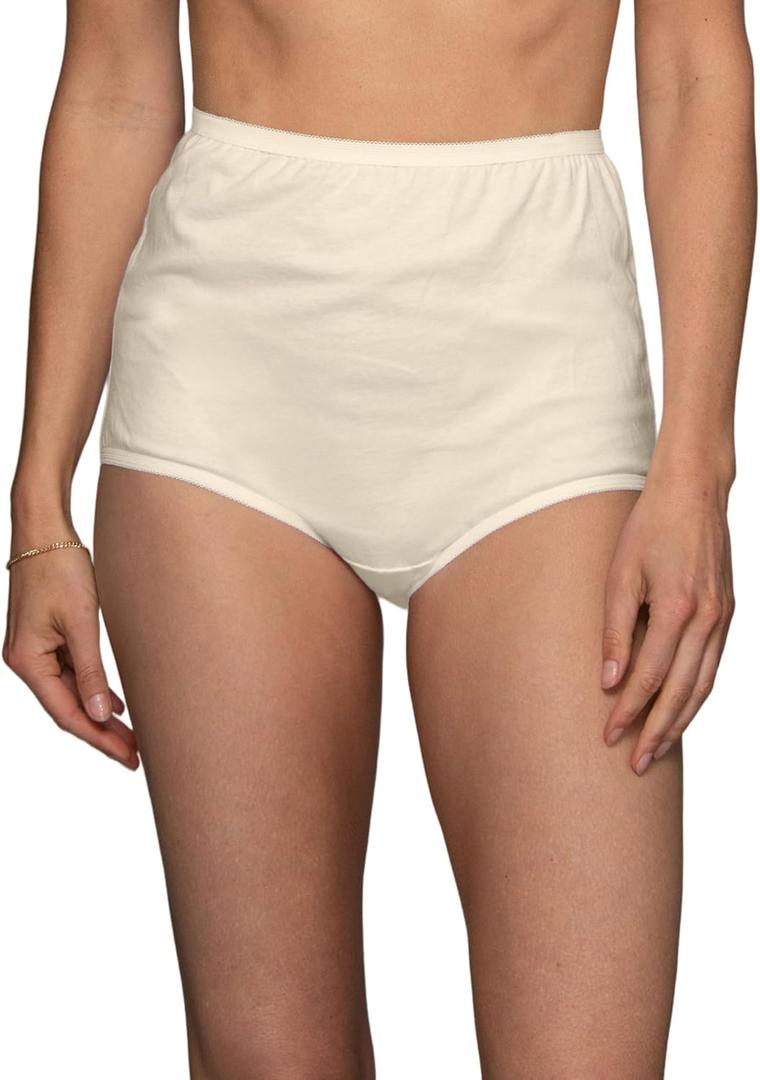 Vanity Fair Women's High Waisted Underwear, Full Coverage Ladies Panties, Perfectly Yours Briefs (12, Cotton - Candleglow)