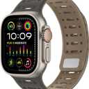 Amizee Compatible with Apple Watch Band 49/46/45/44/42/41/40/38mm Men, Silicone Breathable Magnetic Strap for iWatch Ultra 3/2/1 Series 11 10 9 8 7 6 5 4 SE3/2/1 (49/46/45/44/42mm, Gray Coffee)