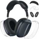 Case Cover for AirPods Max Headphones, Silicone Ear Pad/Headband Cover/Clear Soft TPU Ear Cups, [3 in 1] Accessories Protector for Apple for AirPod Max (2024/2020),Midnight