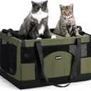 Pecute Large Cat Carrier, Soft Double Pet Crate for 2 Cats Travel, Green
Anti-Collapse Steel Frame, Convertible Dual Space, Foldable, Polyester Breathable mesh, Up to 26 lbs, Car Travel & Vet Visits