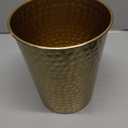 Monarch Abode Metal Bathroom Trash Can  Waste Basket for Bedroom, Office Desk, & Dorm, Hand Hammered, Durable Decorative Brushed Gold Small Trash Can Bathroom Garbage Bin Wastebasket