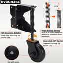 Gate Wheel, Spring Loaded Gate Caster, Heavy Duty Wooden Fence Gate Caster Wheel, 360 Degree Swivel Outdoor Swing or Rolling Gate Support Wheel Kit, 4-1/2 Inch, 220 Lbs Capacity, Black(Right)
