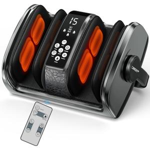 FSA Eligible HSA Items, Shiatsu Foot Massager for Neuropathy and Pain Relief, 3 Heat Therapy, 5 Intensity Deep Kneading, Rolling for Calf-Feet-Arm Relaxation, Plantar Fasciitis (Dark Gray)