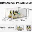 Pinkpum XXL Larger Shoe Storage Boxes Fit Size 14, Clear Plastic Stackable Shoe Organizer 6 Pack Sneaker Storage for Sneakerheads Shoe Containers