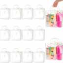 Ohuimrt 20 PCS Clear Plastic Gift Bags with Handles, 11 x 11 x 3.94 Inches Reusable Party Favor Bags with Ribbon Transparent Gift Wrap Bags Bulk for Weddings Birthdays