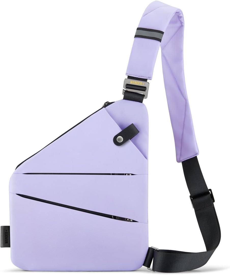 WANDER PLUS Anti Theft Crossbody Travel Bag for Women Men, Multi-Pocket Crossbody Bag, Slim Sling Bag