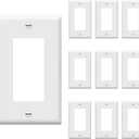 ENERLITES Decorator Light Switch or Receptacle Outlet Wall Plate, Size 1-Gang 4.50 Inches x 2.76 Inches, Unbreakable Polycarbonate Thermoplastic, 8831-W-10PCS, White (10 Pack), UL Listed