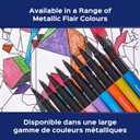 Paper Mate Flair Metallic Felt Tip Pens, City Lights Collection, Glittery Assorted Colors, Premium Ink, 8 Count - Perfect for Writing, Doodling, Bullet Journaling, Glitter, Sparkle, Writing Fun