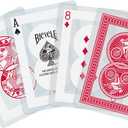 Bicycle Waterproof Playing Cards, Red Plastic Deck of Cards, Durable Plastic Cards for Pool, Beach, Camping & Party Games