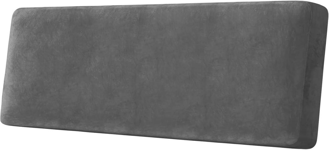 Sectional Couch Cushion Covers 1 Piece Velvet Separate Couch Cover Stretch Sofa Slipcover Washable Furniture Protector for Sectional Sofa (1 Cushion XL Sofa, Grey)