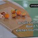 SWSKR Acrylic Cutting Board with Counter Lip,23''x17"Large Clear Cutting Board for Kitchen Countertop,Non-Slip,60% Thicker,Perfect for Bread,Meat,Veggies & More,Great Kitchen Essential Gadgets & Decor