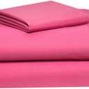 DESTINY CRESCENT BEDDING Full XL 100% Microfiber Double Brushed Pink Sheet Set - Extra-Soft, Breathable & Wrinkle-Free - 15" Deep Pockets, 54" x 80" - Ideal for Extra Long Full Beds - 4PC Set