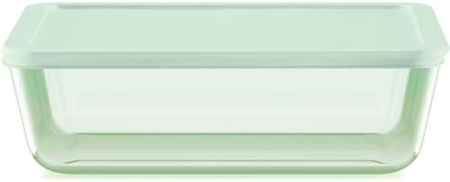 Pyrex Colors Tinted Large Rectangular Food Storage Container, Snug Fit Non-Toxic Plastic BPA-Free Lids, Freezer Dishwasher Microwave Safe, And Cutting Board And Paring Knife Set