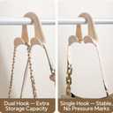 Handbag Hanger Purse Organizer Satchel Hanger Tote Hooks for Closet, Arc-Fit Curved Strap, Anti-Crease, Support Wide Slot 1.4 No-Install Dual Hook Design, Heavy Duty ABS(Bright White)