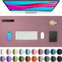 Aothia Leather Desk Pad Protector, Mouse Pad, Office Desk Mat,Non-Slip PU Leather Desk Blotter, Laptop Desk Pad, Waterproof Desk Writing Pad for Office and Home (Dark Pink, 23.6" x 13.7")