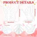 Yousoontic 2 Pcs Large Wooden Butterfly Props - Standing Wings Cutout Backdrop Decoration for Birthday, Baby Shower, Wedding Party (White,2.95 ft and 1.97 ft)