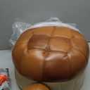 Animal Footstool Turtle Upholstered Ottoman PU Leather Pouf Wood Foot Stool Rest for Living Room Bedroom Sofa Bench Seat Chair, Grass (Large, Brown)