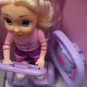 Doll Set with Remote Control Toy Electric Scooter for Kids with LED Lights Music and 360 Rotation
