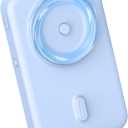 Wireless Portable Charger for Samsung, 5000mAh Ultra Slim Power Bank with Innovative Electric Suction Cup, Compatible with iPhone and Android Cell Phone, Support 22.5W USB-C PD Fast Charging, Blue