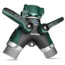 Hose Splitter 2 Way Heavy Duty - 2WAYZ Outdoor Faucet and Garden Hose Splitters - Durable Water Spigot Splitter Y Adapter - All-Metal Water Pipe Connector with Shut-Off Valve - 4" x 4" x 1.5"