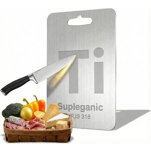 Titanium Cutting Board 100% Pure Titanium Cutting Boards For Kitchen XL Size, Food-Grade, Non-Slip Surface, for Meat, Vegetables and Fruits Professional Chef Board, Easy Clean Kitchen Board