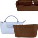 Chispee Purse Organizer Insert Felt Bag Organizer fit GG Marmont Matelasse Shoulder Bag Storage & Finishing Inner Handbags Insert Organizer for Longchamp Mini,Coffee