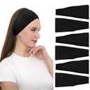 RITOPER Black Workout Head Bands for Women's Hair, Buttery Soft Non Slip Wide Thick Headbands, Solid Headband Hair Bands for Yoga, Running, Spa Day, Sports, Travel, Fashion