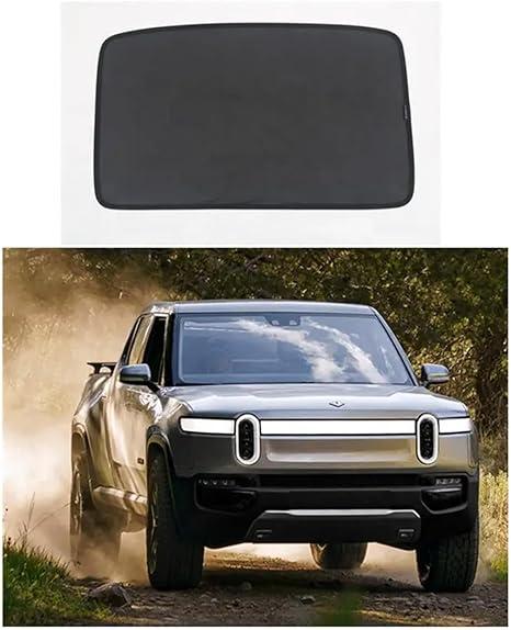 Glass Sunroof Sunshades 2-in1 Single Layer Design Glass Roof Sunshade Mesh Covers w/Coated UV-Reflective Layer for Rivian R1T 2022+