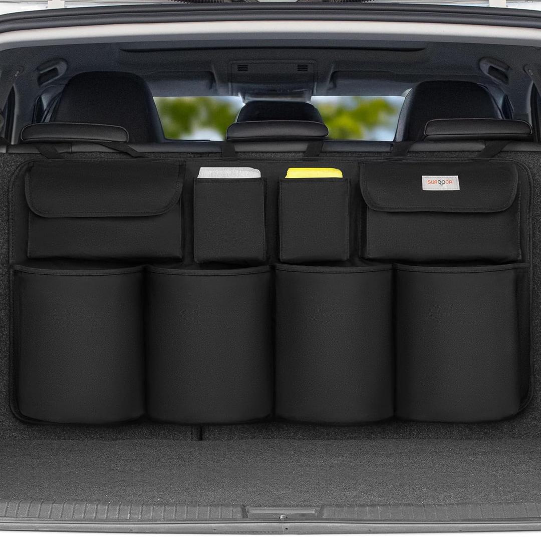 SURDOCA Hanging Trunk Organizer, NEW MODEL Car Organizers and Storage, Car Interior Accessories, Tear Resistant & Easy to Install (35.5x18.2in, Black)