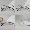 4 Pack Reading Glasses for Women Men Retro Round Metal Frame + Glasses Strap, +2.50