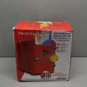 Frigidaire Red Mini Personal Fridge Cooler, 1 Gal Capacity fits Six Cans, Includes Plugs for Home Outlet & DC Charger - 9.9" D x 7.1" W x 10.6" H