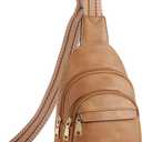 BOSTANTEN Small Sling Bag for Women Leather Crossbody Bags Fanny Pack Chest Bag for Travel (1-camel Brown)