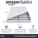 Amazon Basics Smart Box Spring Bed Base, 5-Inch Height Mattress Foundation, Tool-Free Easy Assembly, Metal Support, Full, 74" x 53"