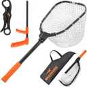 KastKing Brutus Fishing Net, Foldable Extendable Fish Landing Net, Lightweight & Portable Fishing Net with Soft EVA Foam Handle, Holds up to 44lbs/20KG, Fish-Friendly Mesh for a Safe Release, 31" Total Length