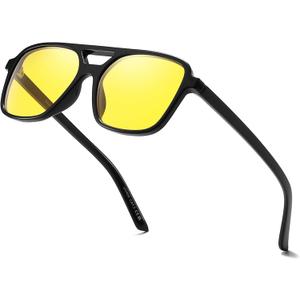 HIGLASS Sleep Blue Light Blocking Glasses, Amber AR Lenses Reduce Eye Strain & Improve Sleep, Premium Computer Gaming Glasses (A01 Black/Yellow)