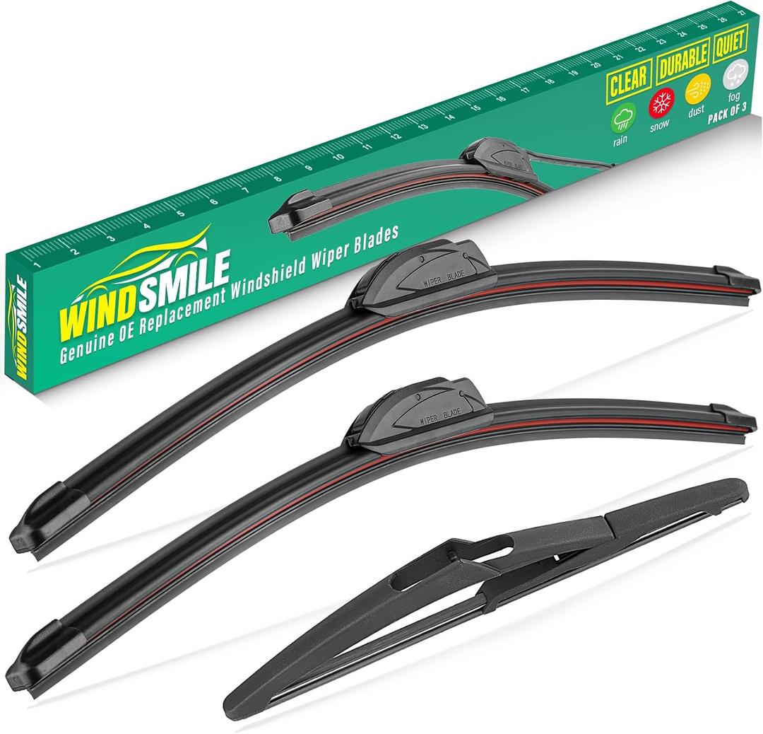 19" 18" 10" Windshield Wiper Blades Replacement for Mini Cooper R56 2007-2012,F55 F56 2014-2022,R50 R53 2005-2006 Premium All Weather Front Rear Wipers Set - OEM Quality (Pack of 3)