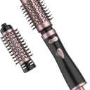 ANWA Hair Dryer Brush, 1000W 3-in-1 Rotating Blow Dryer with Detachable Brushes, Ceramic Coated Barrel for Salon-Quality Styling, Suitable for All Hair Types (Black)