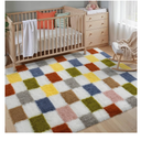 PureCozy Checkered Rug 4x6 for Living Room, Colorful Modern Shag Rug Super Soft Washable Fluffy Rugs Indoor Fuzzy Carpet for Bedroom Home Dorm Aesthetic Decor