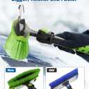 JOYTUTUS 41.5IN Extendable Snow Brush and Ice Scraper, 270Pivoting Snow Scraper Brush for Car Windshield, Telescoping Ice Scraper, Foam Grip, Heavy Duty Snow Remover for Cars, Trucks, SUV (Green)