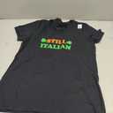 Womens Still Italian With Shamrock Saint Patricks Day V-Neck T-Shirt, Black, Small